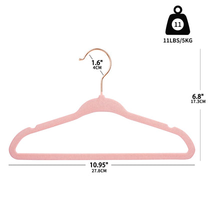ManGotree Baby Velvet Hangers with Swivel Rose Gold Hook 15 Pack Light Pink
