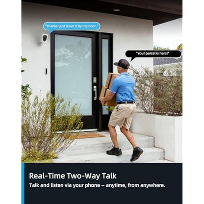 virtavo 2K Security Camera Outdoor Wireless, Rechargeable Battery, CCTV Camera Systems For Home Security, Starlight Lens Colorful Night Vision, Remote Access, Motion Detection, Siren, Voice Intercom