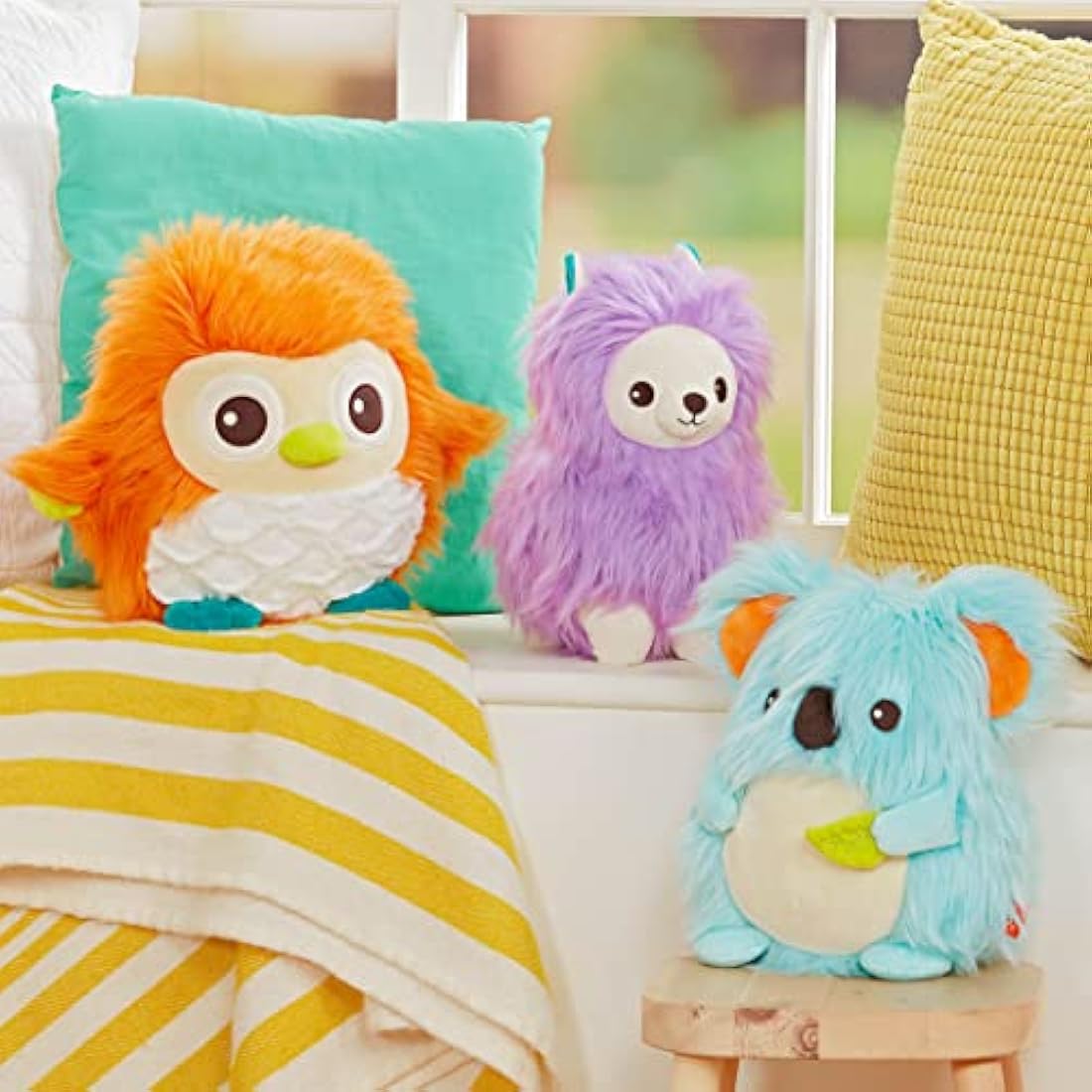 B. toys – Fluffy Plush Llama – Stuffed Animal Soft & Colorful Toy for Baby, Toddler, Kids – Fluffy Funkies – Lola Llama – 0+ Months