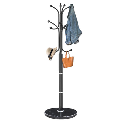 Snaikor Metal Coat Rack Freestanding, Sturdy Coat Rack Stand with Natural Marble Base