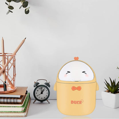 TOGHPUW Desk Bin, Mini Trash, Cute Small Waste Bin, Deskbin with Lid, Suitable For Office, Bedroom, Children'S Room (yellow)