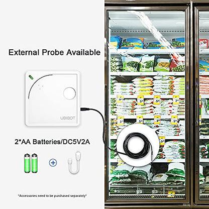 Ubibot WS1 WiFi Temperature Sensor, Wireless Thermometer Hygrometer, Humidity Monitor, Remote Data Logger with Free App Email Alerts, IFTTT Thermometer,(2.4GHz WiFi only,no hub required)