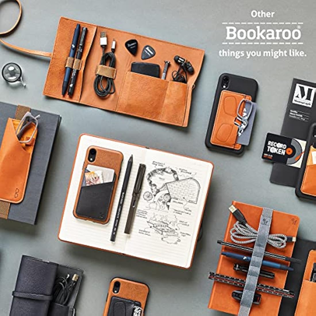 Bookaroo Books & Stuff Pouch Brown