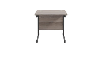 Office Hippo Heavy Duty Rectangular Cantilever Office Desk, Grey Oak Top/Black Frame, 80x80 cm