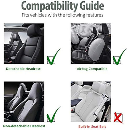 TOYOUN Classic Universal PU Leather Car Front Seat Covers High Back Bucket Seat Cover - Fit Most Cars, Trucks, SUVS, or Vans 2 PCS Red Auto Seat Covers Set Car Seat Protector for All Seasons