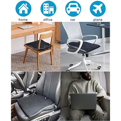 MargGona Car Wedge Cushion for Car and Truck Seats Office Chair Wheelchair - Memory Foam Cushion for Sciatica Relief