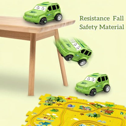 Puzzle Racer Kids Car Track Toy Car Set for Kids DIY 8PCS Puzzle Track Rail Route Educational Game Gift Toys for Children 2 3 4 5 6 Years