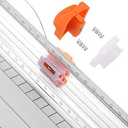 Firbon A4 Paper Cutter 12 Inch Titanium Paper Trimmer Scrapbooking Tool with Automatic Security Safeguard and Side Ruler for Craft Paper, Coupon, Label and Cardstock (White)