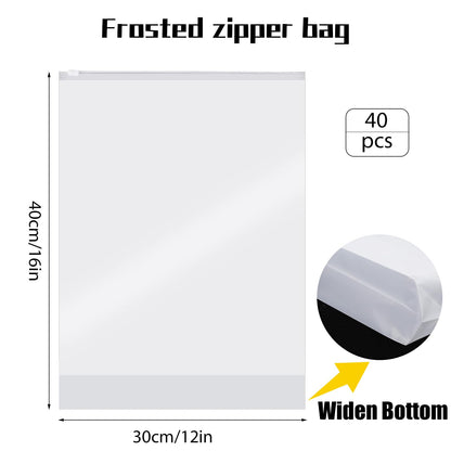 40 Pcs Clear Storage Bags, Reusable Travel Clothes Bags, 40 x 30 CM