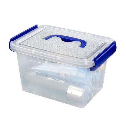 Xowine 3 L Clear Plastic Storage Box, Set of 6 Small Latching Box with Lid