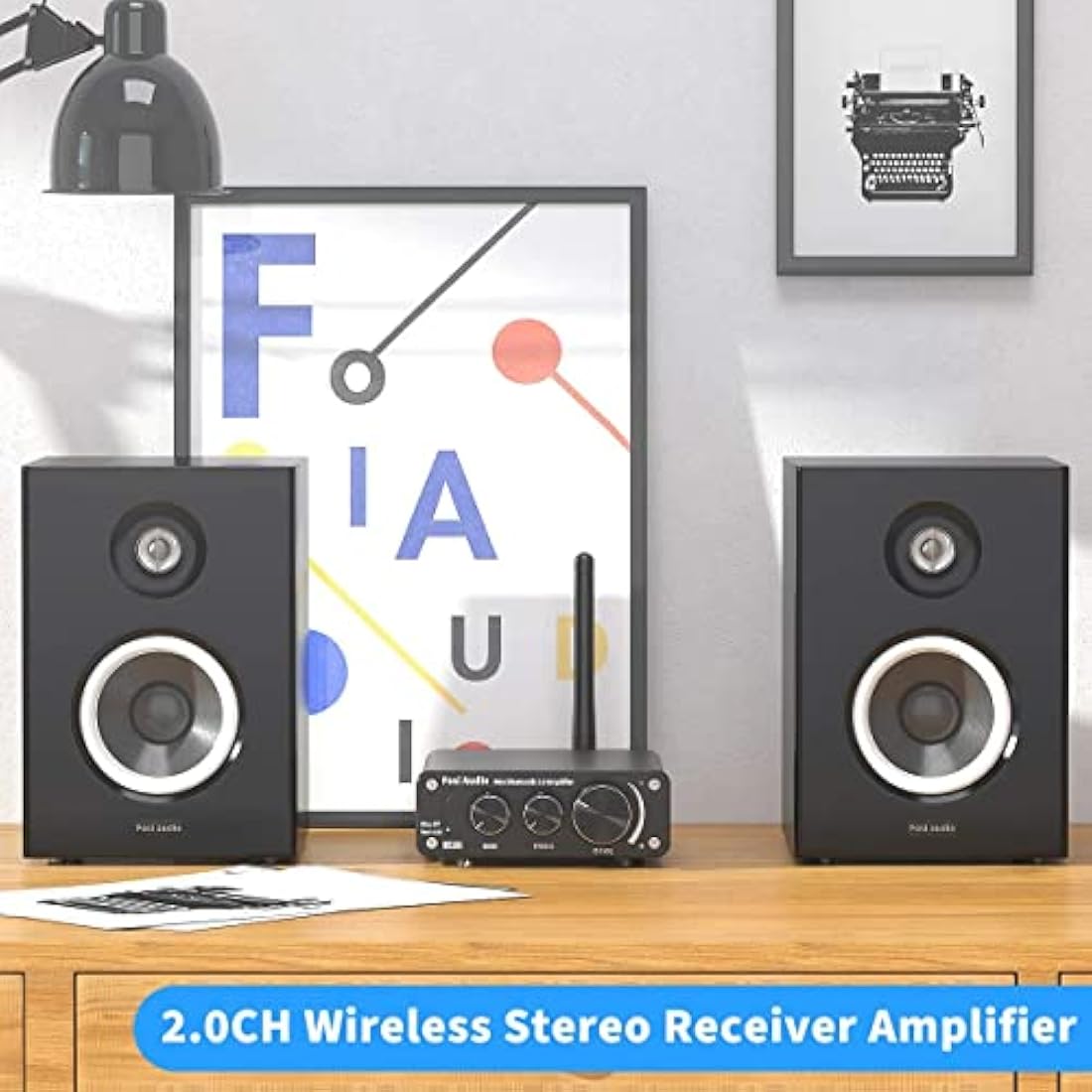 Fosi Audio BT10A Bluetooth 5.0 Amplifier Stereo Power Amplifier, 2 Channel Class D Mini Hi-Fi Integrated TPA3116 Audio Amp, for Home Speakers 50W x 2, with 19V 4.74A UK Power Supply
