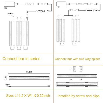AlBOO Under Cabinet Kitchen Lights Wired LED Dimmable Warm White,28cm Under Cupboard Kitchen Lights 12V Plug in with Mains,Ultra Thin Fixture Under Couter Lights Display Lights for Cabinet 6 Pack