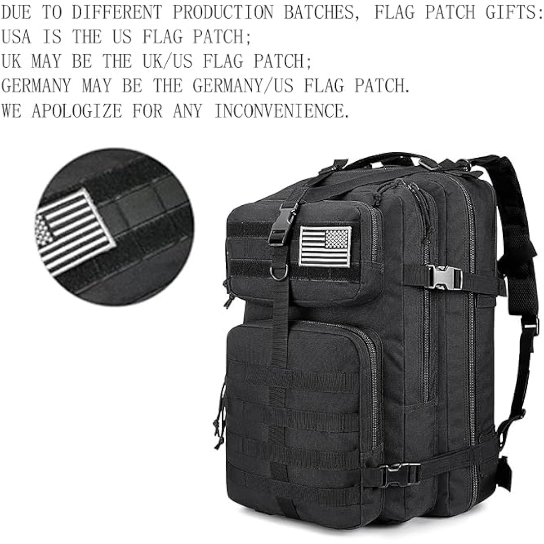 G4Free 50L Tactical Backpack Army Military Bag Water Resistant Molle Rucksack for Outdoor Fishing Hiking Camping Trekking Hunting Travelling