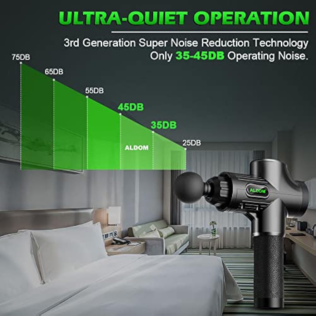 Muscle Massage Gun,ALDOM Massage Gun Deep Tissue 30 Speeds Handheld Electric Massager LCD Touch Screen,Portable Percussion Massager with 8 Heads,Powerful Muscle Gun for Athletes Recovery Pain Relief