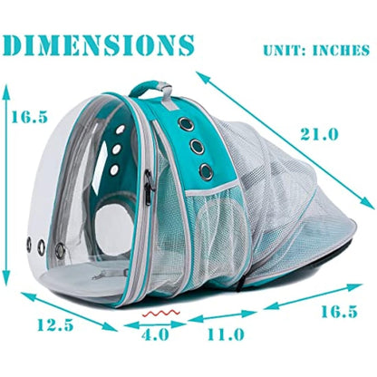 Interfashioner® Large Cat Backpack Carrier, Front & Back Extension Clear Pet Buble Backpack Carrier for Fat Cat Small Dog up to 9kgs, Backpack for Large Cats
