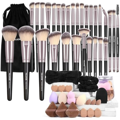 MAANGE Makeup Brushes, 51 Pcs Makeup Tool Set Multi-functional Makeup Brush Set Foundation Powder Blush Concealers Eyeshadows Make up Brushes(Black Gold)