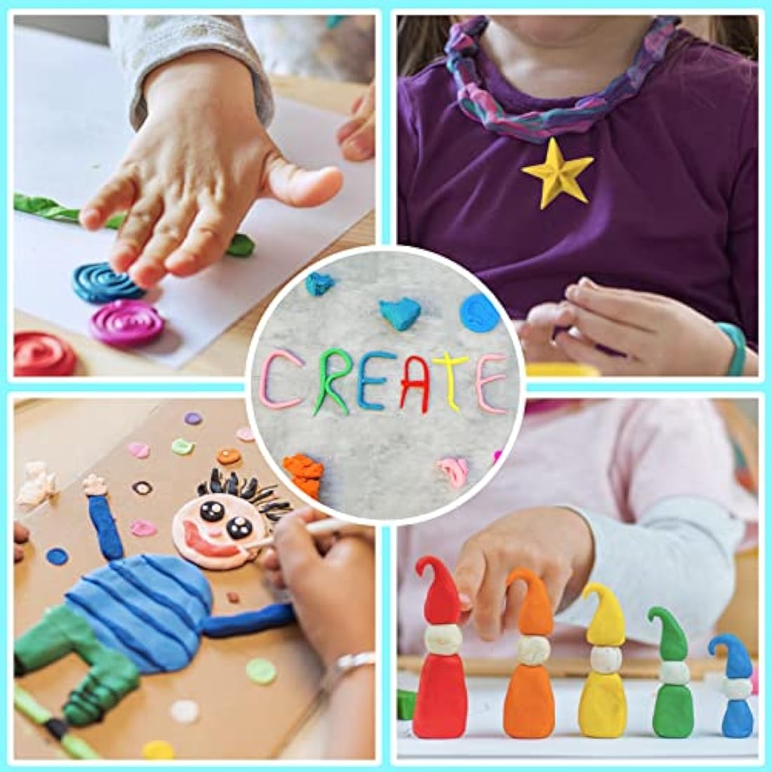 Air Dry Clay 42 Colours, Modelling Clay for Kids, DIY Molding Magic Clay for with Tools, Soft & Ultra Light, Toys Gifts for Age 3 4 5 6 7 8+ Years Old Boys Girls Kids