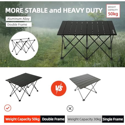 ROCK CLOUD Portable Camping Table Ultralight Aluminum Folding Beach Table Camp for Camping Hiking Backpacking Outdoor Picnic