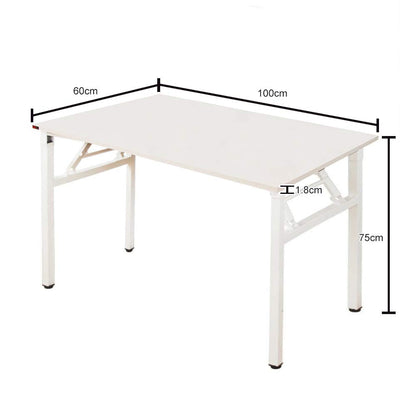 sogesfurniture Folding Table Office Study Writing Desk Computer PC Laptop Table Workstation Dining Gaming Table, No Install Needed, 100x60x75cm