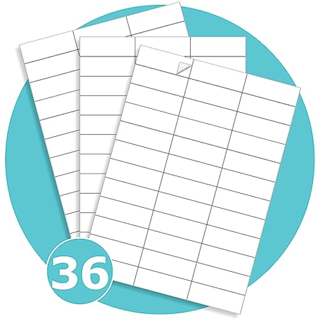 Triplast 100 x Multipurpose A4 Label Sheets - 36 Labels Per Sheet (70 x 25mm Each) - Easy Peel White Labels for Inkjet & Laser Printer - Address Labels, Shipping Labels, File Labels, DIY Stickers
