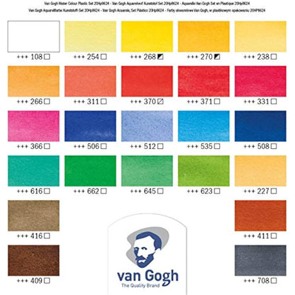 Royal Talens - Van Gogh Water Colour - Plastic Painting Box of 24 Paints with Brush
