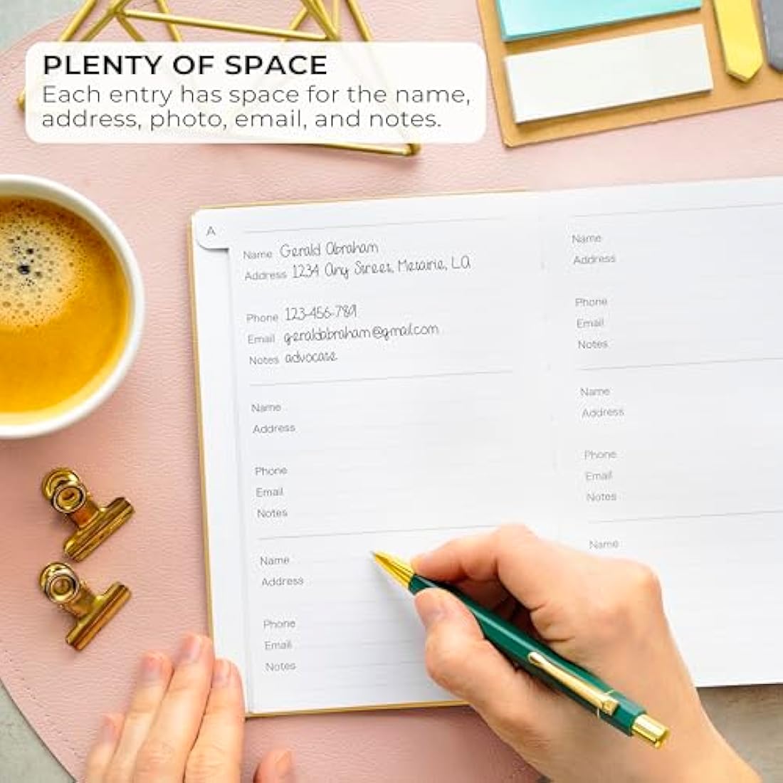 Clever Fox Address Book with alphabetic tabs - PU Leather Telephone and Address Book for Keeping Contacts Safe, Contact Organizer Journal, Medium Size (13.5 x 19cm) Hardcover, Amber Yellow