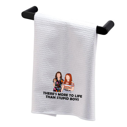 PLITI Stranger Merchandise Kitchen Towel There's More To Life Than Stupid Boys Scary Movie Fan Gift Stranger Inspired Gift (Stupid Boys TWU)