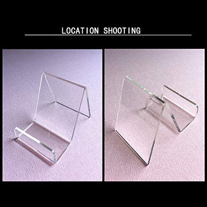 Perspex Display Holder Clear Acrylic Display Stand Transparent Book Display Stand for Shoe Phone Tablet Menu Cookbook (Pack of 2)