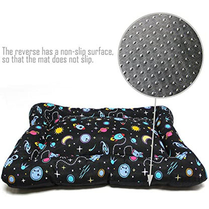BPS BPS-14095UN Dog Cat Bed Pet Non Slip Mat S/M/L Portable Mattress Sofa Cushion Soft (M: 87 x 67 cm, Universe)