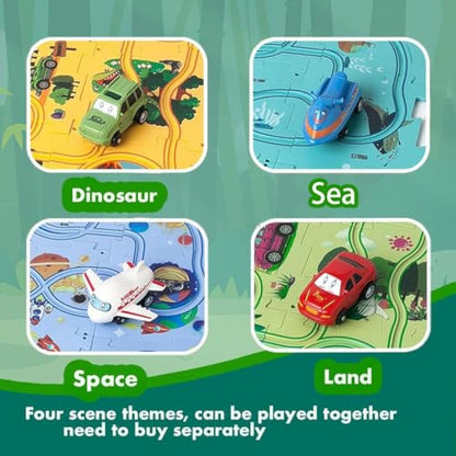 Puzzle Racer Kids Car Track Toy Car Set for Kids DIY 8PCS Puzzle Track Rail Route Educational Game Gift Toys for Children 2 3 4 5 6 Years