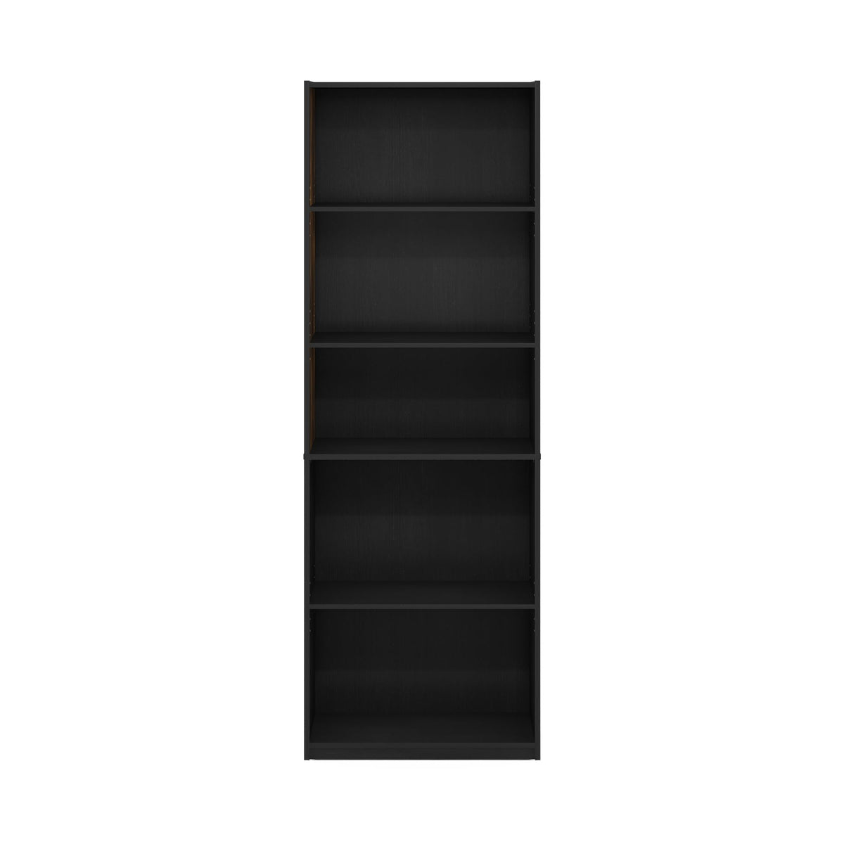 Furinno GEHRY Book Shelf, 5-Tier Bookshelf, Bookcase with Adjustable Shelves, 11.6 x 24.8 x 71.4, for Living Room, Bedroom, Home Office, Blackwood