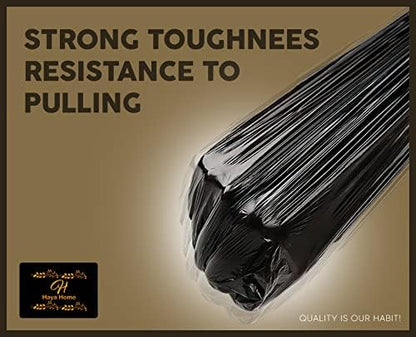 Haya Home 50 Black Plastic Bin Bags Liners, Refuse Sacks Pack of 50 X 1 Heavy Duty Waste Dustbin roll 100L for Kitchen Office DIY Garden Made from 100% Recycled Material