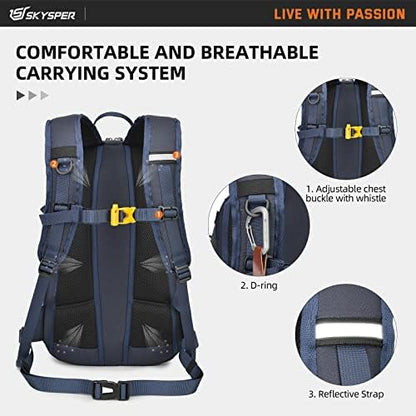 SKYSPER Small Daypack 20L Hiking Backpack Lightweight Travel Day Pack with Waist Strap for Women Men
