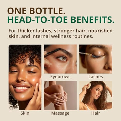 Castor Oil (16oz Glass Bottle) USDA Certified Organic 100% Pure Cold Pressed Hexane Free by RejuveNaturals. Boost Hair Growth for Eyelashes Eyebrows & Hair. Natural Dry Skin Moisturizer
