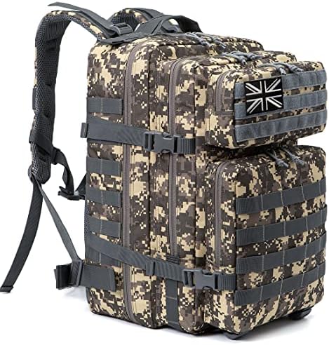 QT&QY 45L Military Tactical Backpacks Molle Army Assault Pack 3 Day Bug Out Bag Hiking Treeking Camouflage Hunting Rucksack