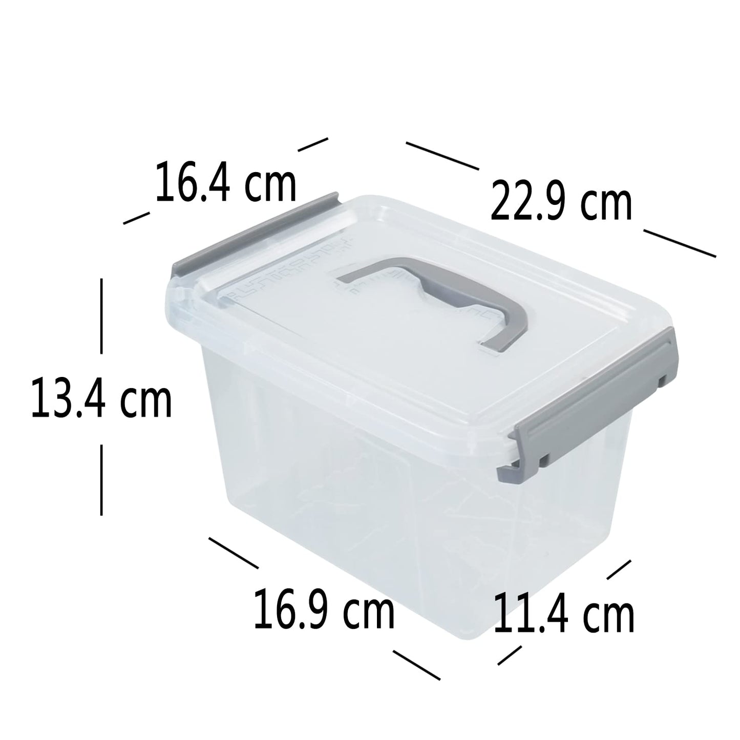 Saedy 6 Pack 3 L Small Lidded Containers, Latching Storage Box with Handle