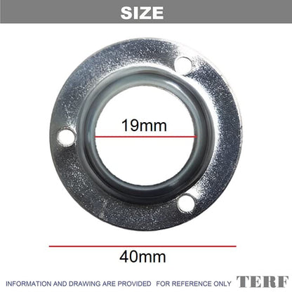 TERF® Curtain Wardrobe Rod Pole Holder Socket for Up to 19mm Diameter Curtain Rail Wall Mount Rod Pole Holder Shower Curtain Closet Lever Rail Socket