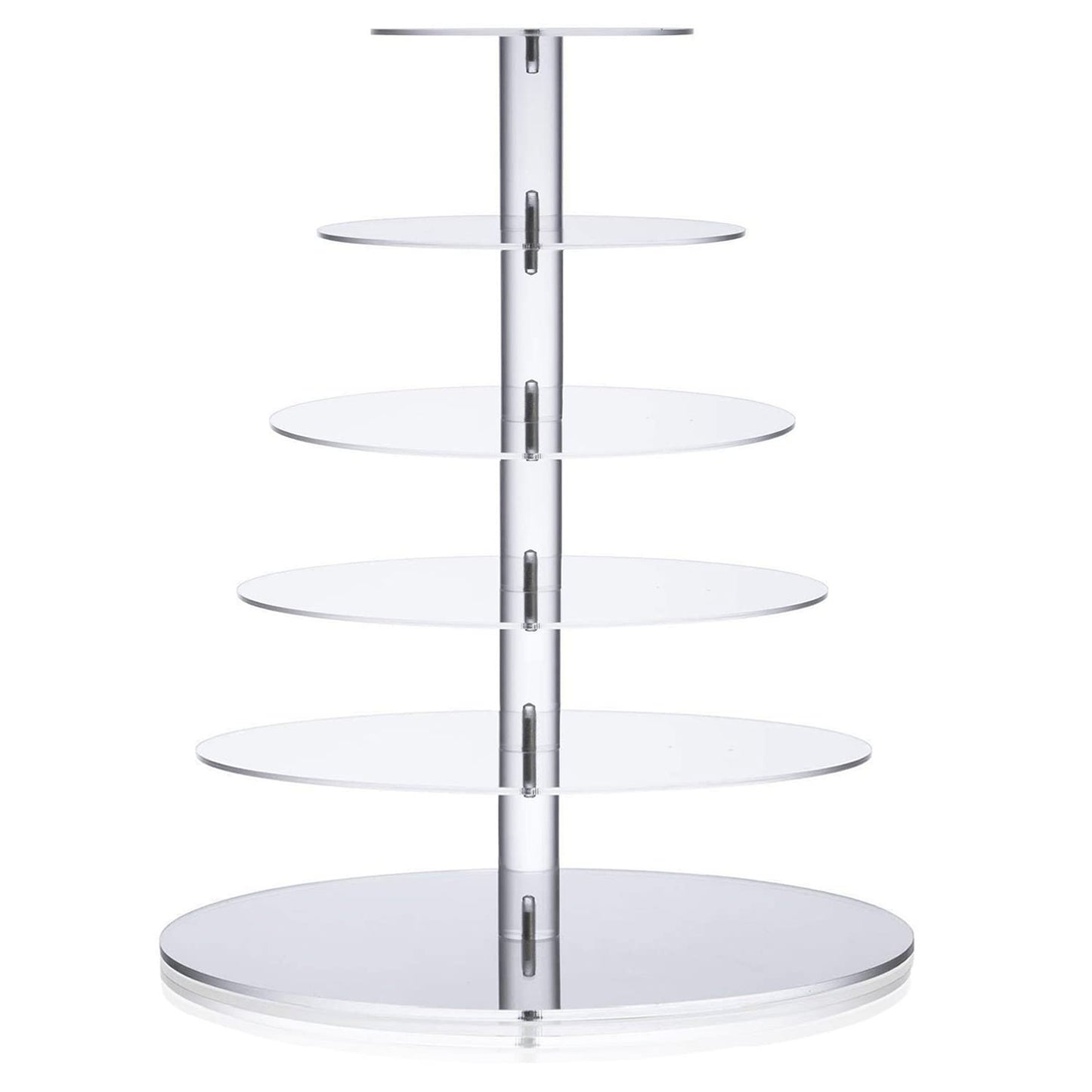 Ulifeme Cupcake Stand, 6 Tier Cake Stands, Round Acrylic Display Cupcakes Tower for Wedding, Birthday & Party, 6''/8''/10''/12''/14''/16'' Diameter