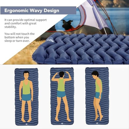 Unigear Ultralight Inflatable Sleeping Pad, Compact Air Camping Mat,Lightweight Camping Mattress for Backpacking, Hiking and Traveling