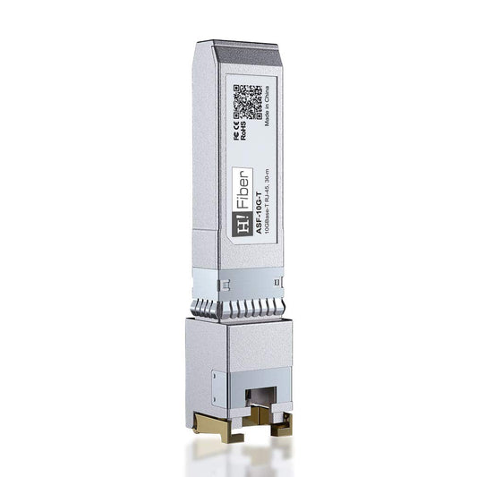 H!Fiber.com 10G SFP+ to RJ45 Transceiver, 10GBASE-T SFP+ Copper Module, Compatible with Ubiquiti Unifi UF-RJ45-10G, Mikrotik, Fortinet, TP-Link, etc.