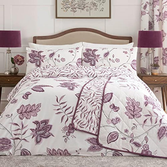 Dreams & Drapes Design - Samira - Quilted Bedspread - 200cm X 230cm in Plum