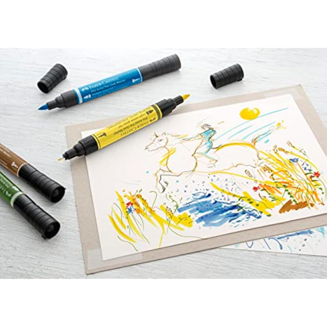 Faber-Castell Art & Graphic Pitt Artist Pen Dual Marker India Ink, Multicoloured, Wallet Of 30, For Art, Craft, Drawing, Sketching, Home, School, University, Colouring