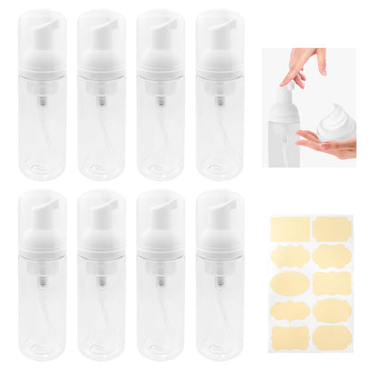 TTQiAnJ 8 Pcs 60ml Foam dispenser bottle,White Travel Empty Plastic Refillable Foam Pump Bottle,for Cleaning,Travel,Makeup
