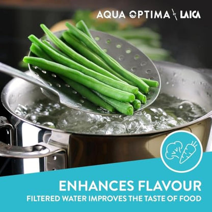 Aqua Optima Evolve+ Water Filter Cartridges 6 Pack - Fits Brita Jugs & Alternative for Maxtra Filters* - Reduces Limescale, Chlorine and Other Impurities - by LAICA (Packaging May Vary)