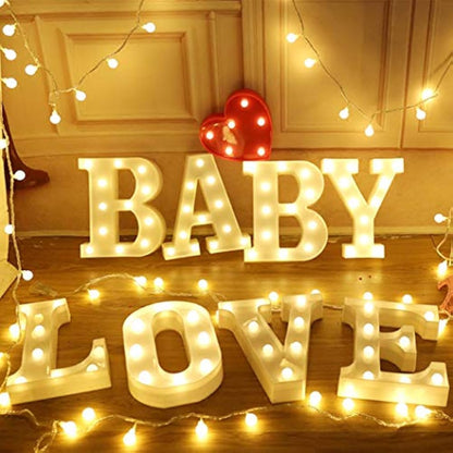 HONPHIER® Letter Lights Decorative LED Alphabet Lights Marquee Decoration Light Up Sign Night Light Battery Operated for Birthday Party Wedding Receptions Holiday Bar Home Bedroom Bath Bar Decor (G)