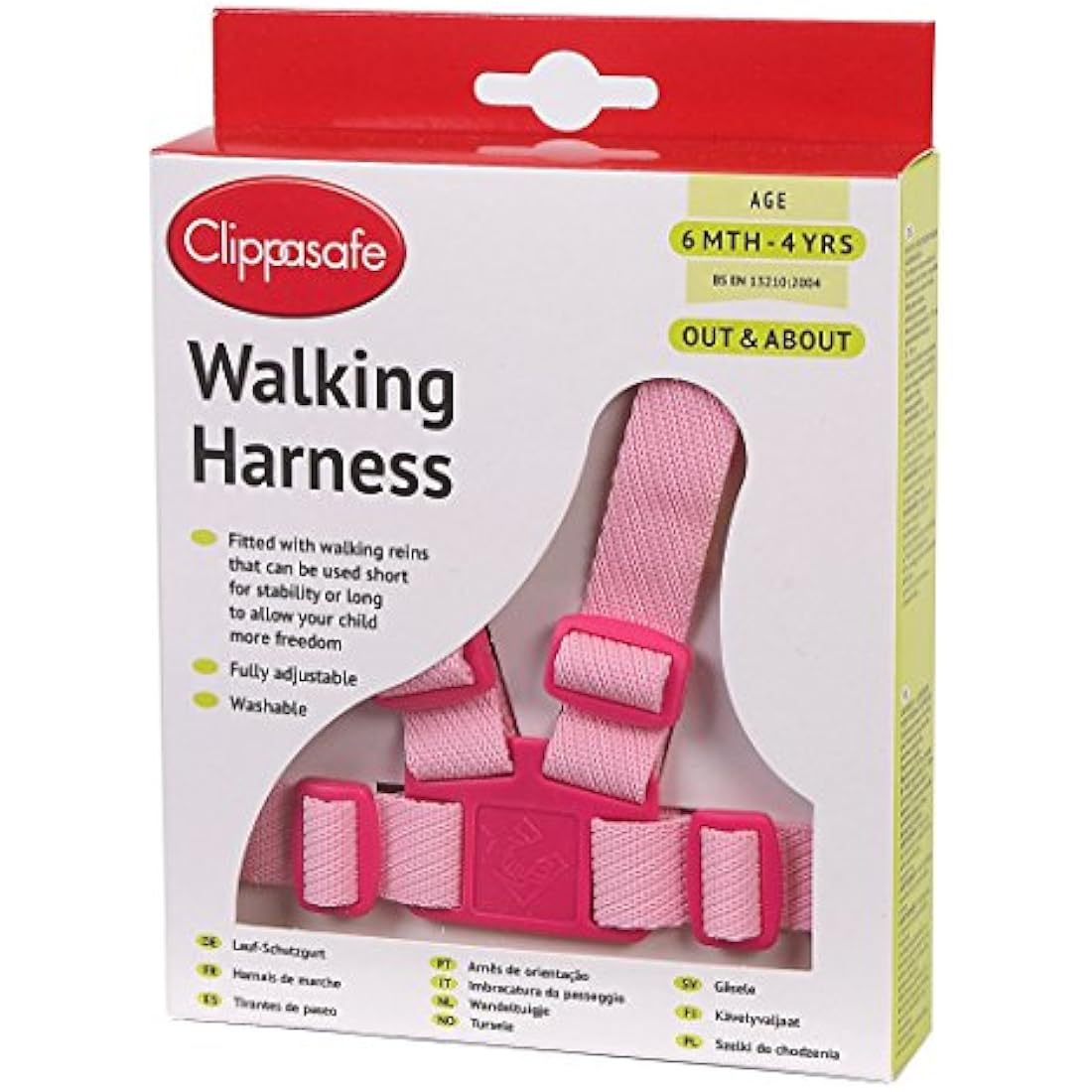 Clippasafe Walking Harness and Reins (Pink)