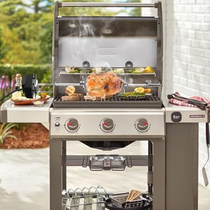 onlyfire BRK-6014 Stainless Steel Grill Rotisserie Kit for Weber Spirit 200/300 Series Gas Grills