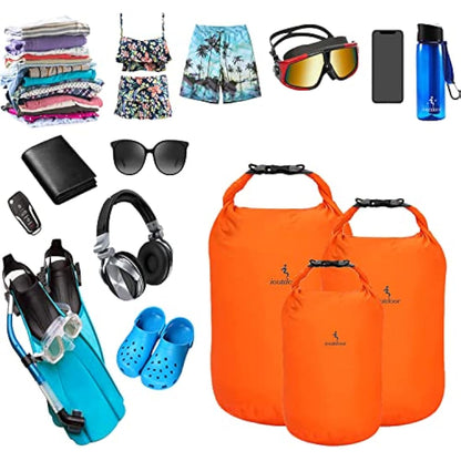 ioutdoor Waterproof Dry Bags Lightweight 2L/5L/10L/20L Keep Dry Clean, Dry Compression Sacks Small Large for Kayaking, Hiking, Swimming, Camping, Canoeing, Boating, Fishing