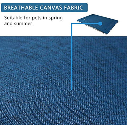 KROSER Dog Bed Mat - Reversible Cool & Warm, 106x71cm, Machine Washable, High Density Foam, Extra Large Dogs, Grey Blue