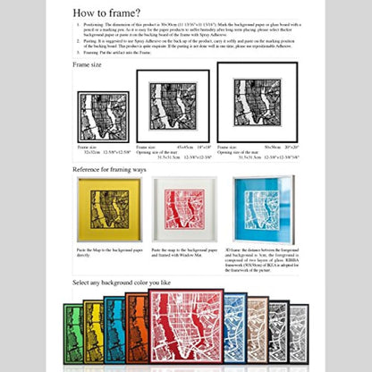 Las Vegas Paper Cut Map White 12×12 inches Paper Art